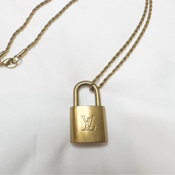 Louis Vuitton Brass Lock Chain Necklace - Picture 2 of 6